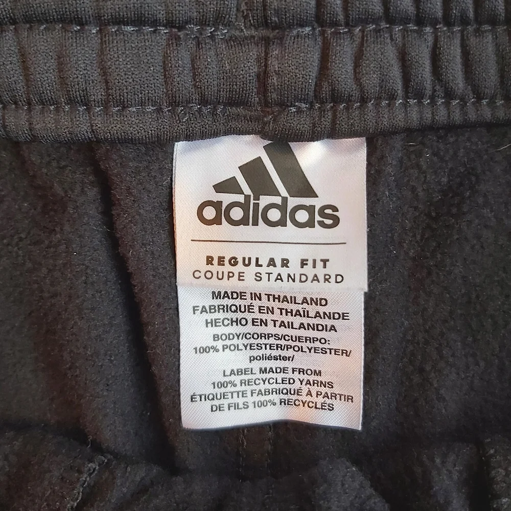 Adidas Boy's Black White Stripes Sweatpants - Picture 4 of 5